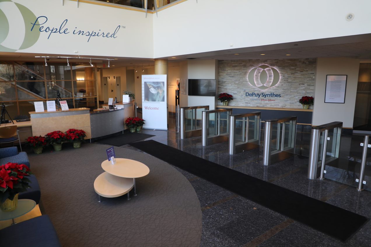 Front lobby of the Johnson & Johnson Institute facility located in West Chester, PA.