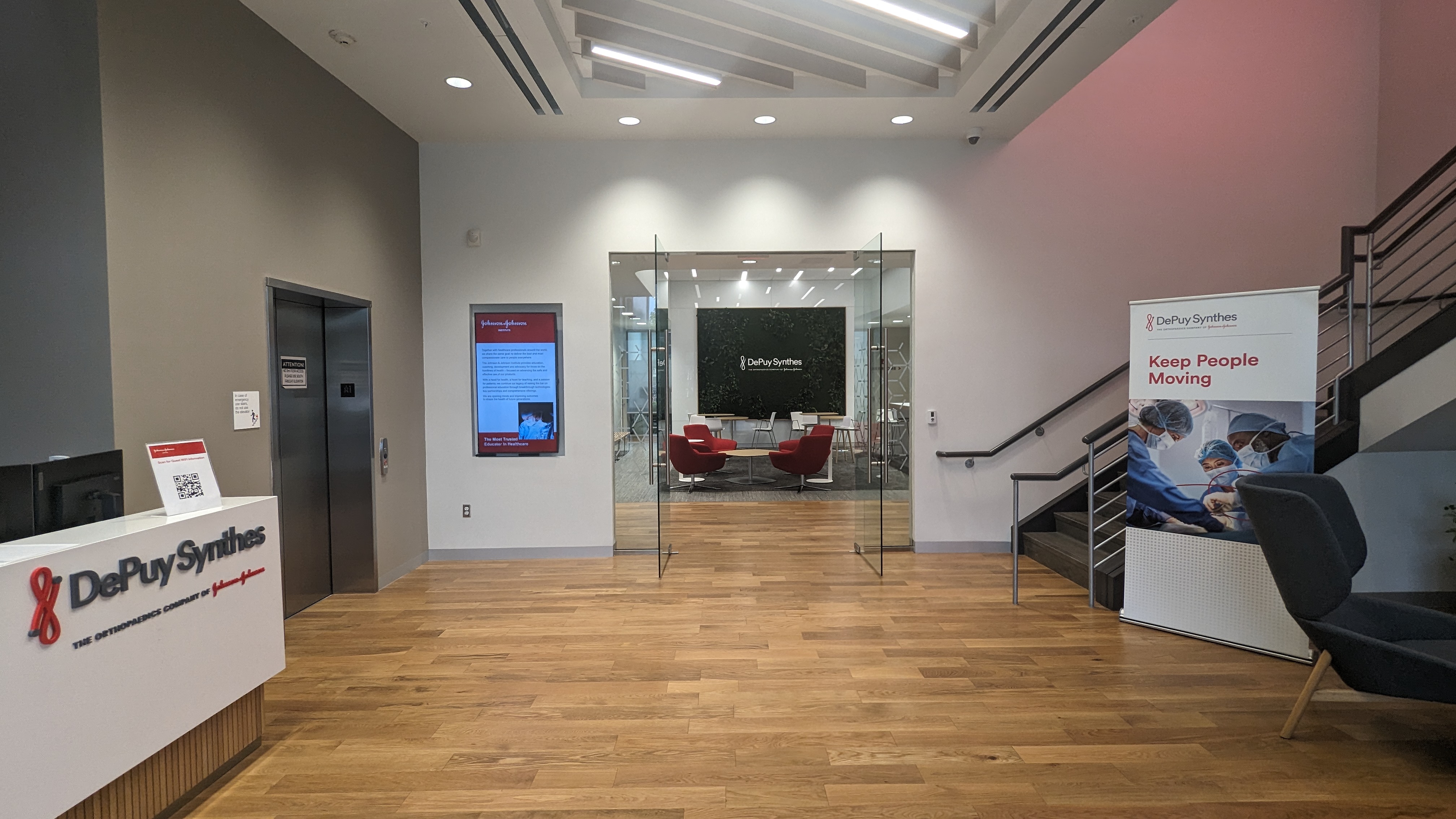 Lobby of the Johnson & Johnson Institute facility location in Palm Beach Gardens. FL